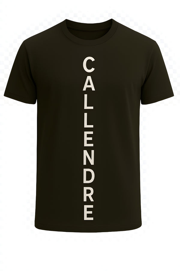 CALLENDRE - Phantom Black/White Vertical Logo T-Shirt