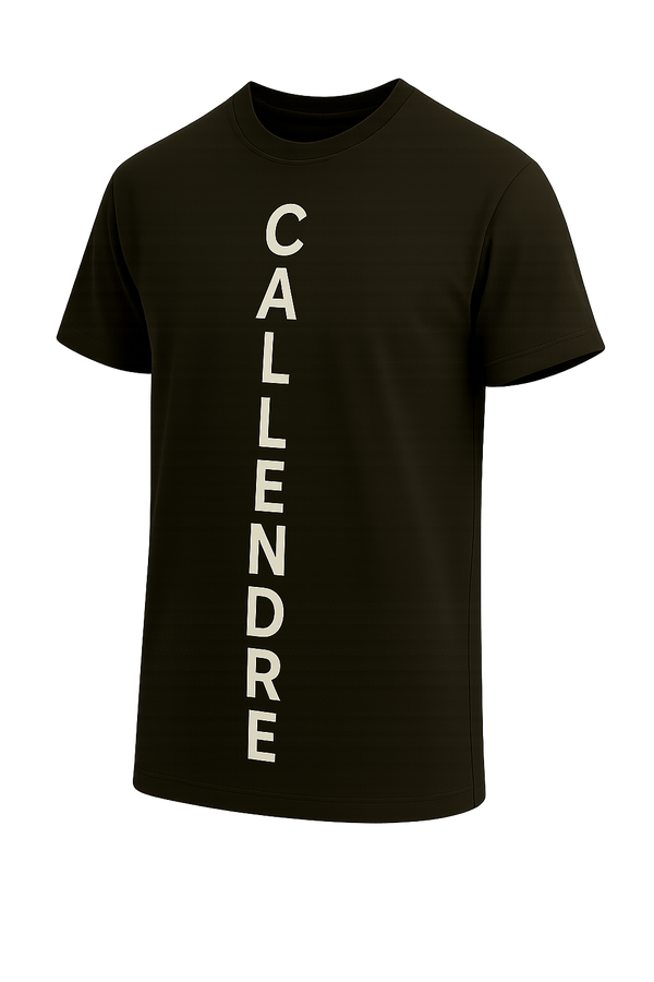 CALLENDRE - Phantom Black/White Vertical Logo T-Shirt
